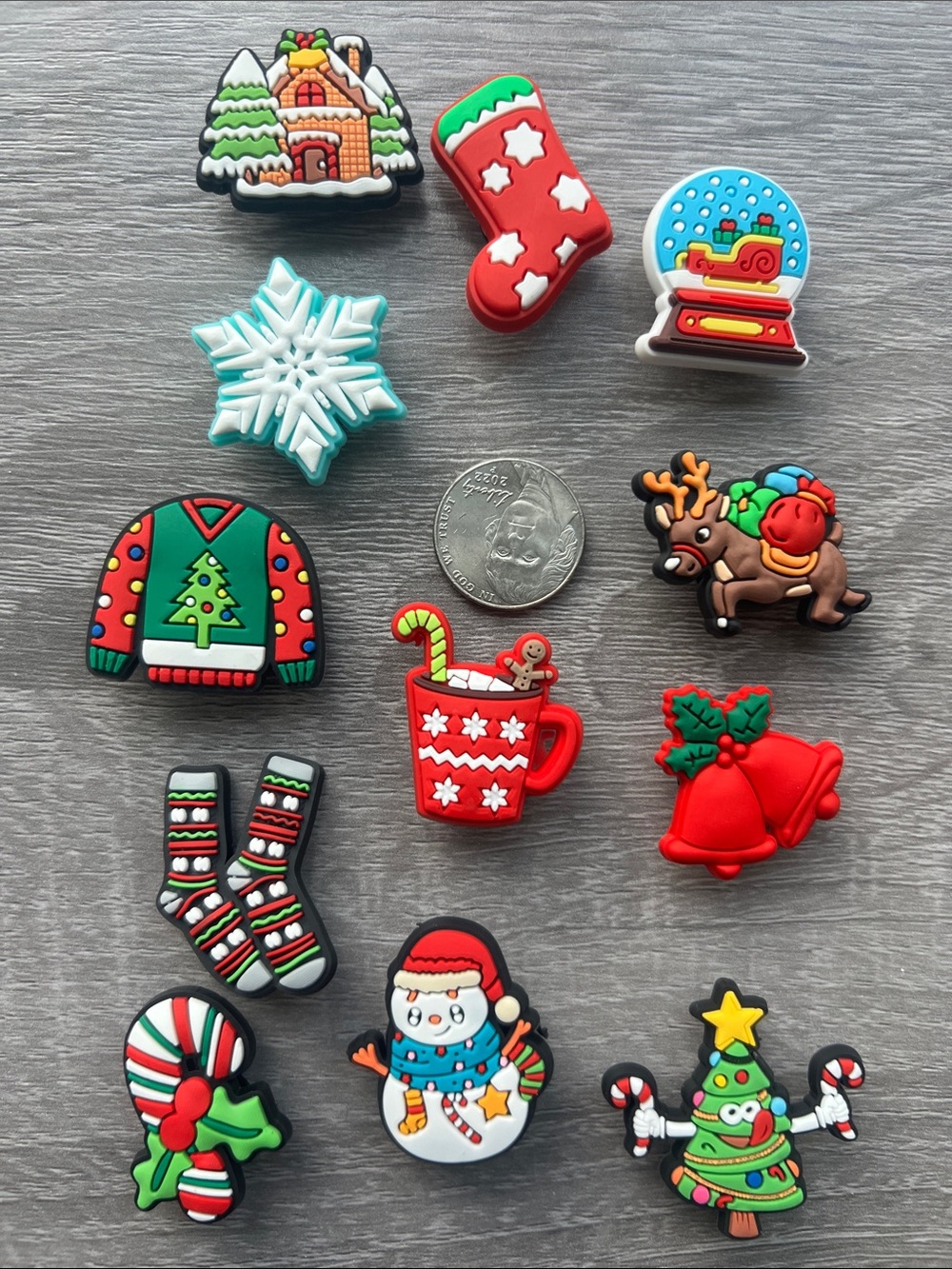 JIBBITZ. Set of 12, Holiday themed shoe charm set.  New lot.